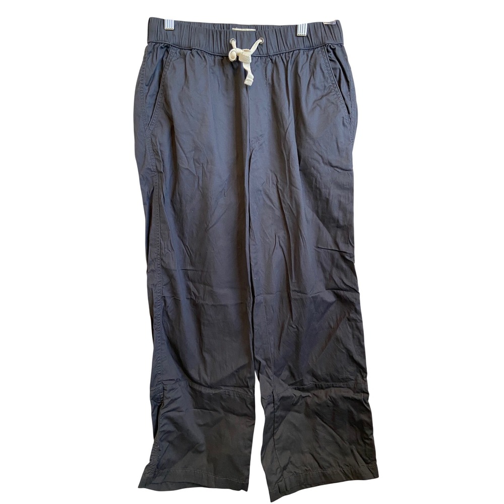 Pact Women's Charcoal Gray Drawstring Wide-Leg Pants